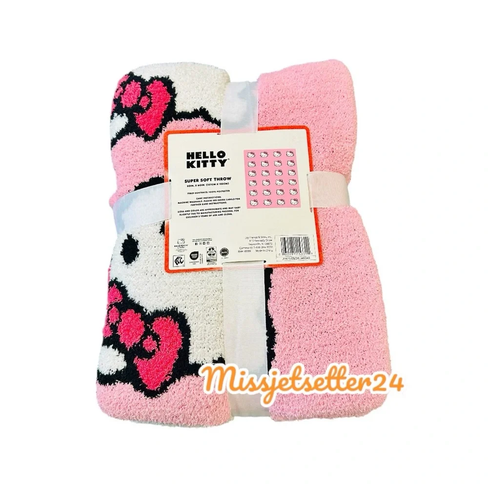 NWT Hello Kitty Pattern Pink Plush 50